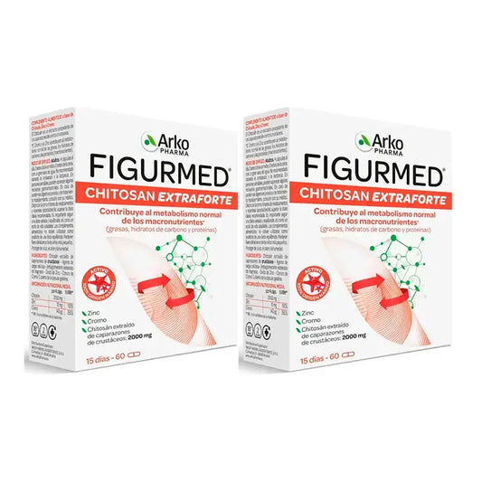 Arkopharma Figurmed Chitosan Extra Forte 500mg, Embalagem 2 x 60 Cápsulas