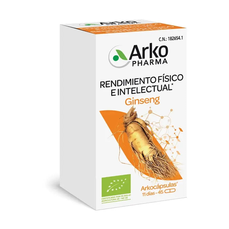 Cápsulas de Arkocápsulas Ginseng Bio 45 cápsulas Arkopharma
