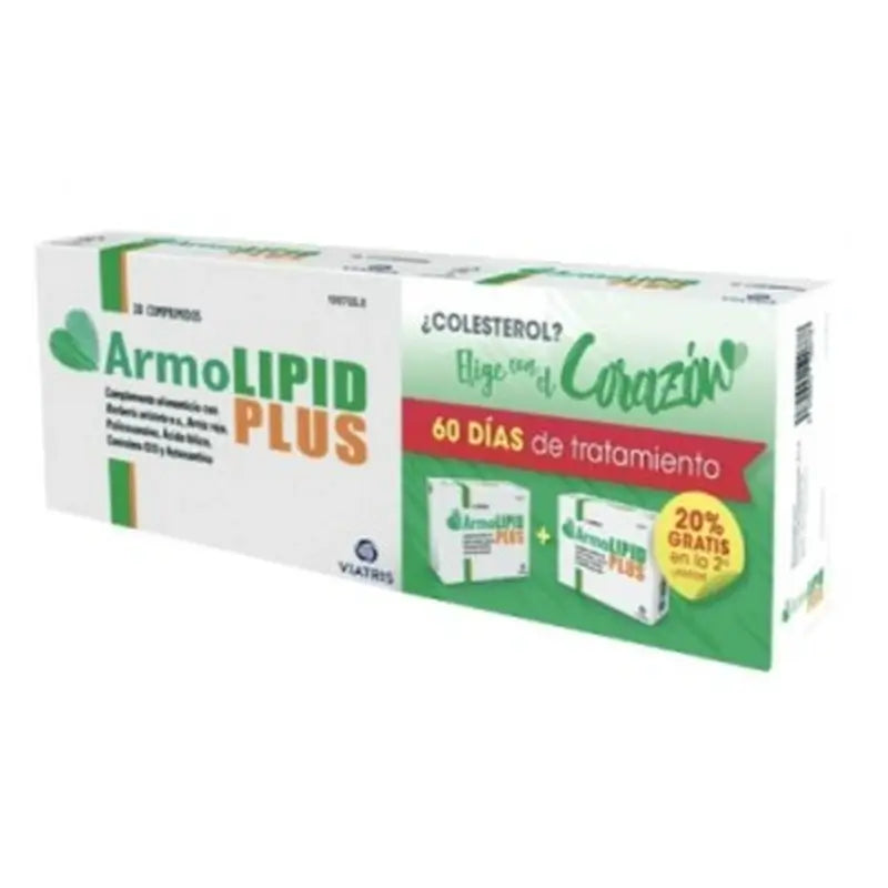 Armolipid Cholesterol Duplo 2nd Und 20% Suplemento Alimentar, 2x30 Comprimidos