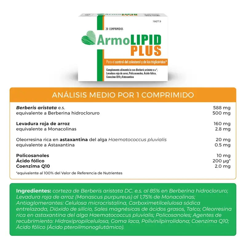 Armolipid Cholesterol Plus, 3 x 20 comprimidos