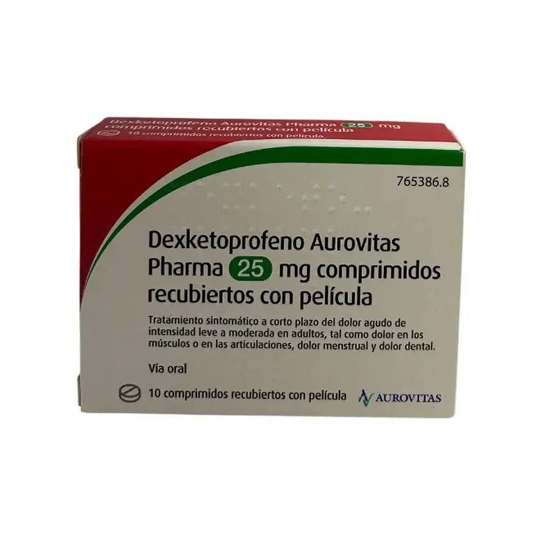 Aurovitas Dexketoprofen 25 Mg, 10 comprimidos revestidos por película