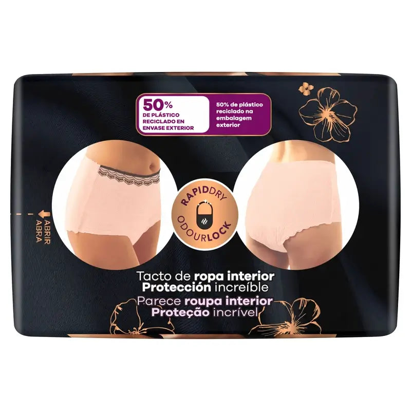 Ausonia Discreet Boutique Cuecas para incontinência Bege Plus Size M, 9 Cuecas