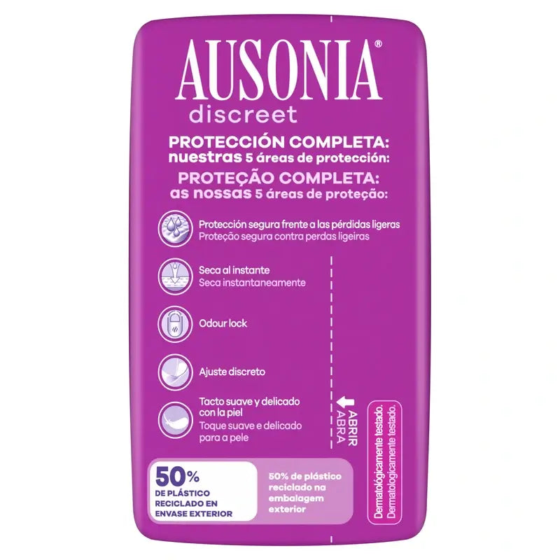 Ausonia Discreet Day & Night Ultra Urine Loss Pads, 12 unidades