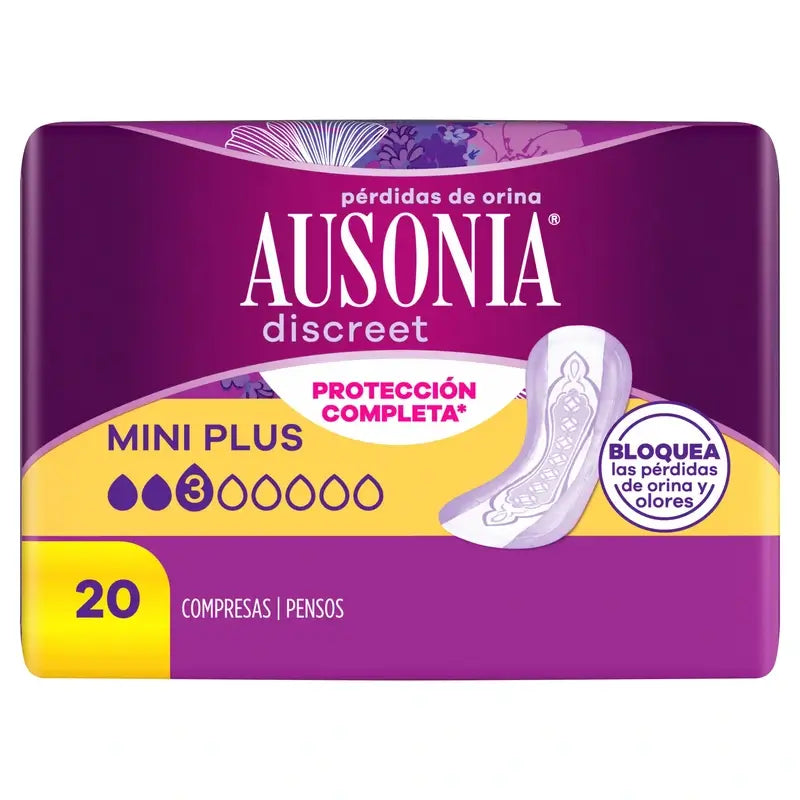 Ausonia Discreet Mini Plus pensos para perdas de urina, 20 unidades