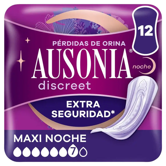 Ausonia Discreet Maxi pensos para perdas de urina durante a noite, 12 unidades