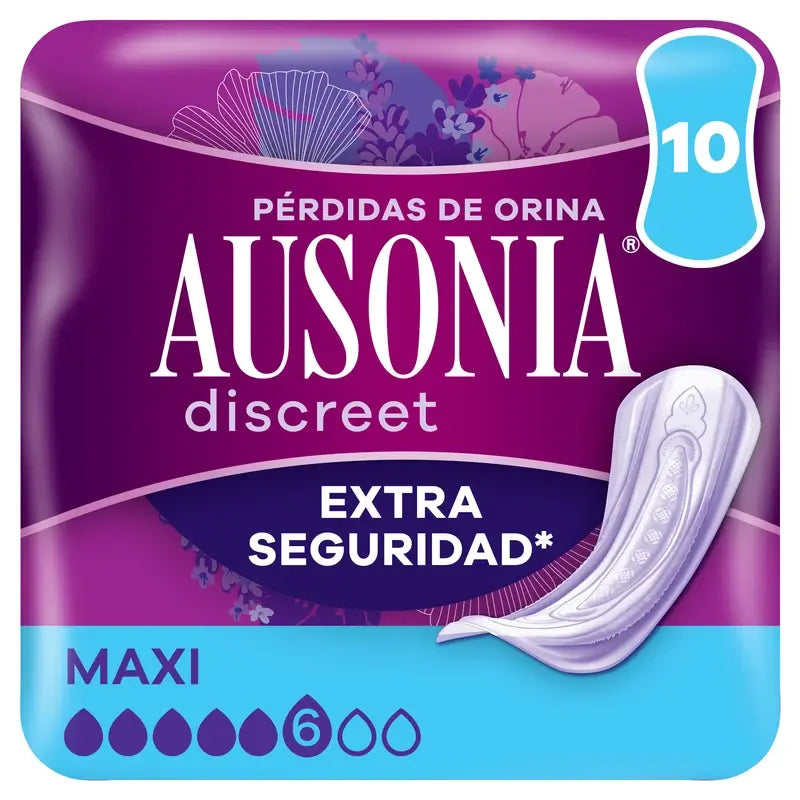 Ausonia Discreet Maxi Pads para perdas de urina, 10 unidades