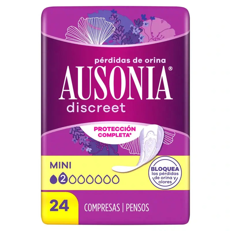 Ausonia Discreet Mini pensos para perdas de urina, 24 unidades