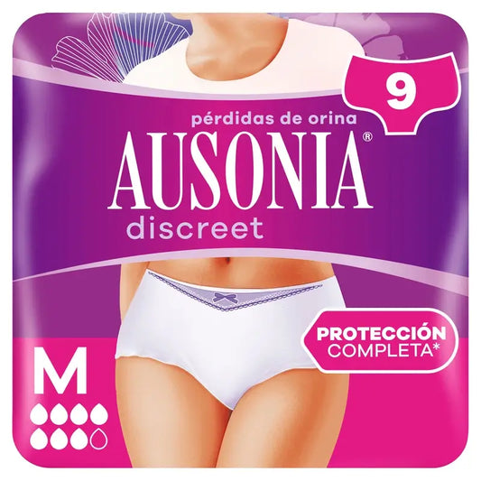 Ausonia Cuecas para incontinência discreta Plus Size M, 9 Cuecas