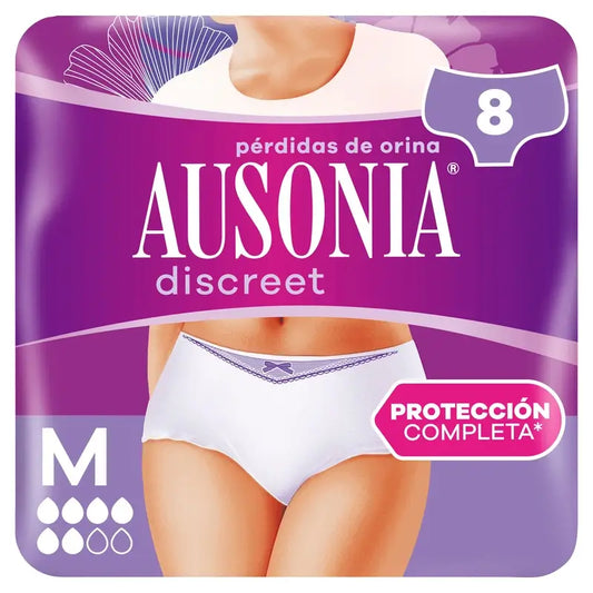 Ausonia Discreet Cuecas para incontinência Tamanho normal M, 8 Cuecas