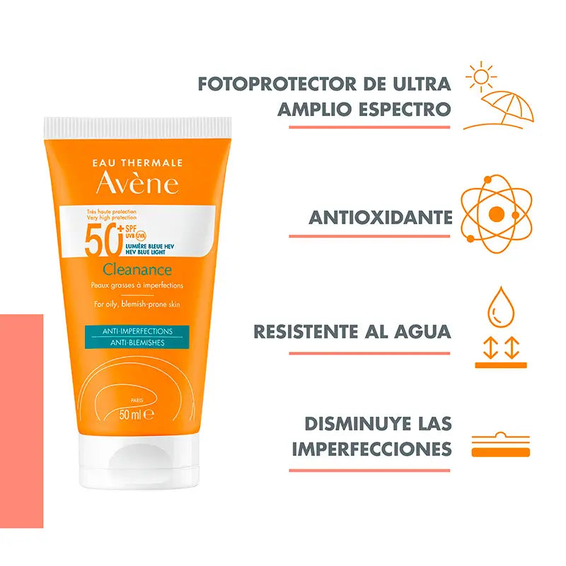 Avene Cleanance Solar SPF 50+, pele oleosa