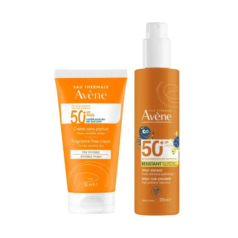Avene Spf 50+ Creme 50 Ml + Spray Familiar Spf50+ 400 Ml