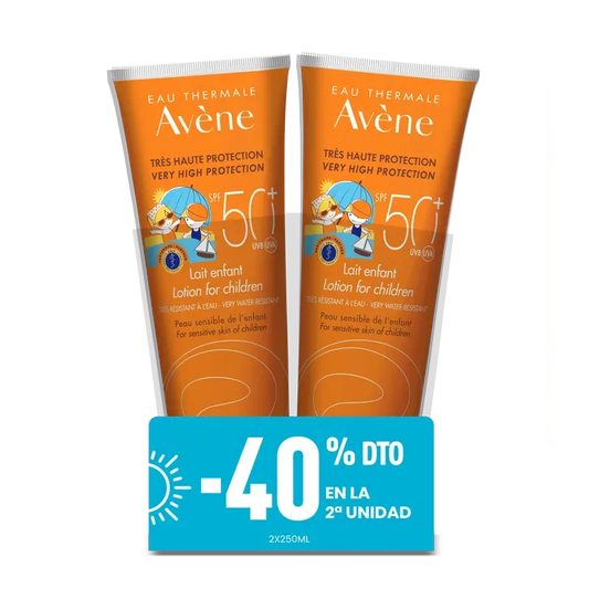 Avene Eau Thermale Leite das Crianças Spf 50+ Embalagem 2 X 250Ml