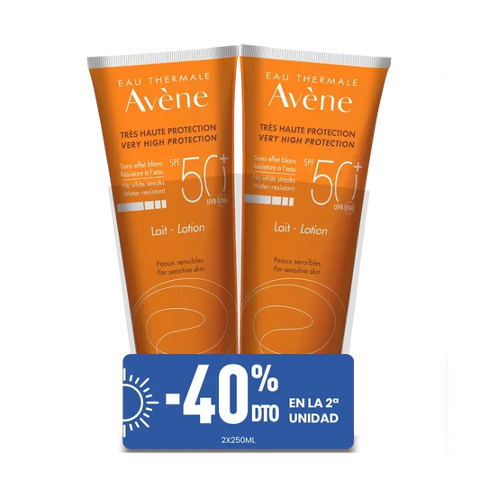 Avene Eau Thermale Leite Spf 50+ Embalagem 2 X 250Ml
