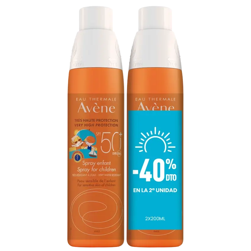 Avene Eau Thermale Spray Crianças FPS 50+ Embalagem 2 X 200 Ml