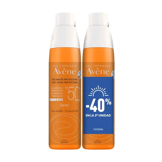 Avene Eau Thermale Spray Spf 50+ Embalagem 2 X 200 Ml