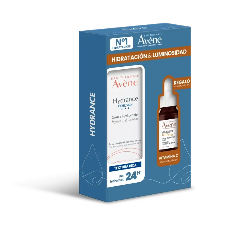 Avene Pack Creme Hidratante Rico em Hidrância + Serum Corretor Brilhante Vitamin Activ Cg 10Ml