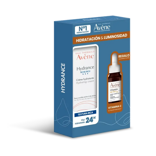 Avene Pack Creme Hidratante Rico em Hidrância + Serum Corretor Brilhante Vitamin Activ Cg 10Ml