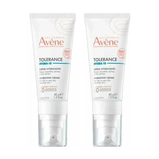 Avene Tolerância Hydra-10 Creme Hidratante, Embalagem 2 x 40 ml