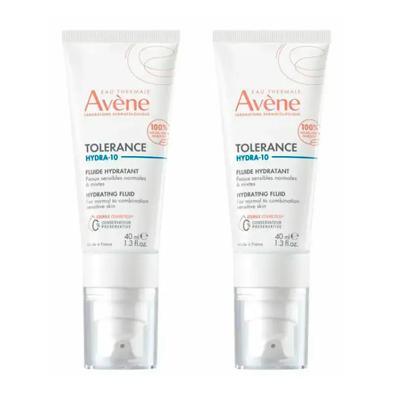 Avene Tolerância Hydra-10 Fluido Hidratante, Embalagem 2 x 40 ml