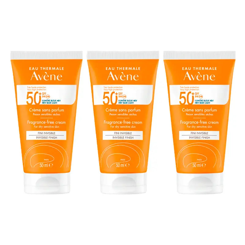 Avene Sun Cream Spf 50+ Sem Perfume, 3 x 50 ml