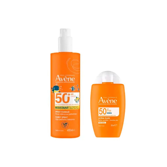 Avene Ultra Invisible Fluid Spf50 50 Ml + Family Spray Spf50+ 400 Ml