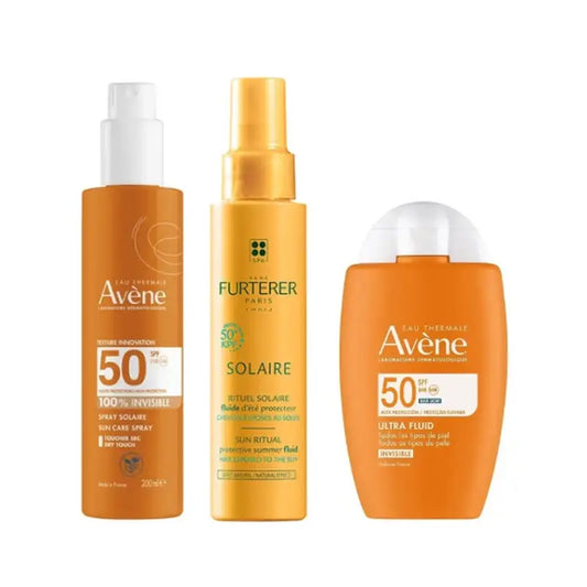 Avene Ultra Invisible Fluid Spf50 50 Ml + Invisible Spray Spf 50 200 Ml + Protetor Solar Fluid Kpf 50⁺ 100 Ml