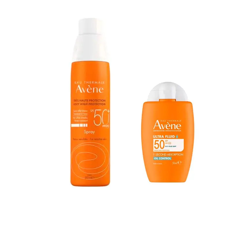 Avene Ultra Invisible Fluid Spf50 50 Ml + Spray Spf 50+ Crianças 200 Ml