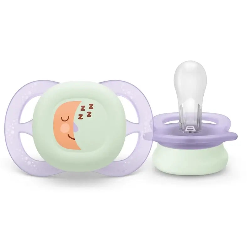 Avent Chupeta 2 Chupetas Ultra Start Nocturne 0-2M Menina, 2 unidades