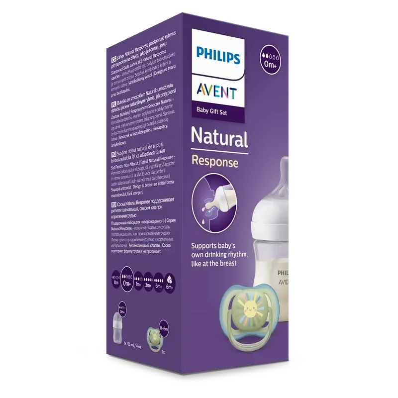 Biberão Avent Natural Response + Kit Chupeta Ultra Air 0-6 M
