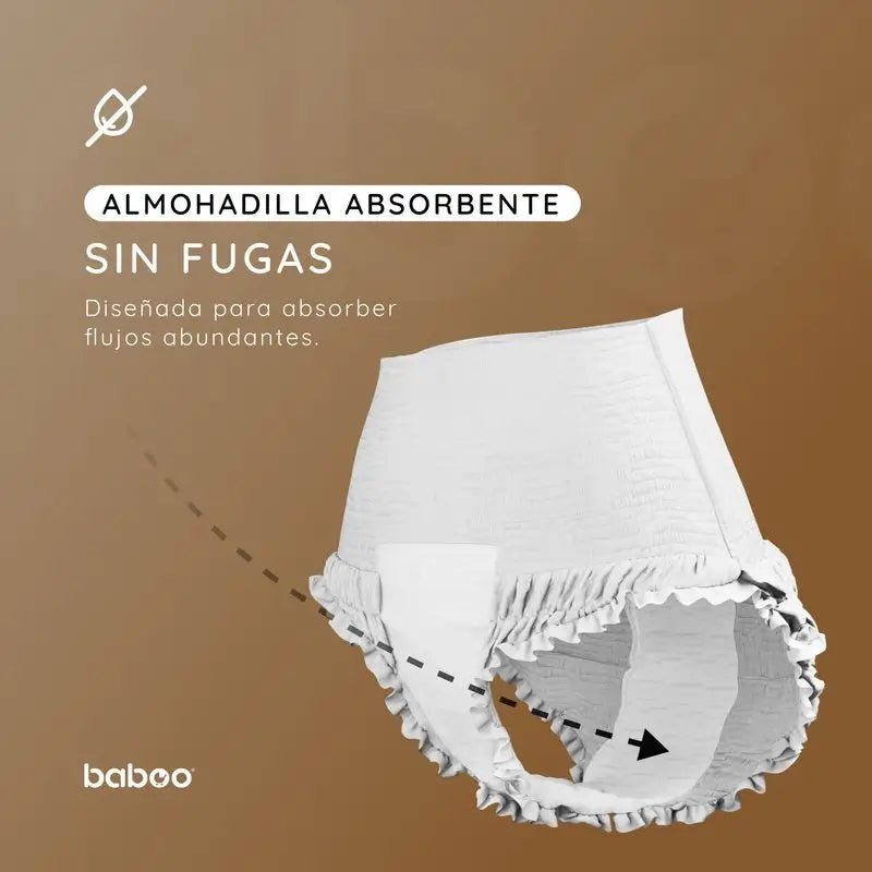 Baboo Calças absorventes descartáveis tamanho L, 5 unidades.