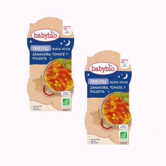 Babybio Buena Noche Pedaços de legumes Ratatouille com arroz, embalagem 2 x 2X200 g