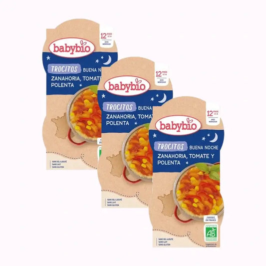 Babybio Buena Noche Pedaços de legumes Ratatouille com arroz, embalagem 3 x 2X200 g