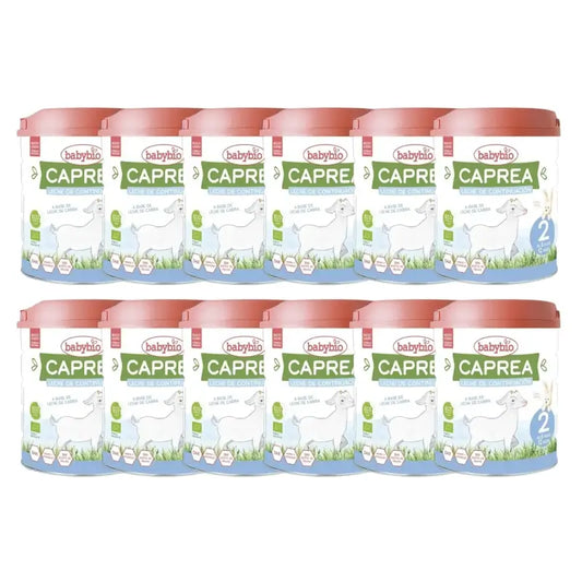 Babybio Caprea 2 Leite de Cabra 6-12 Meses, Embalagem 12 x 800 g