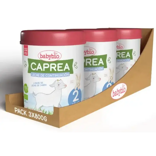 Babybio Caprea 2 Leite de Cabra 6-12 Meses, Embalagem 3 x 800 g