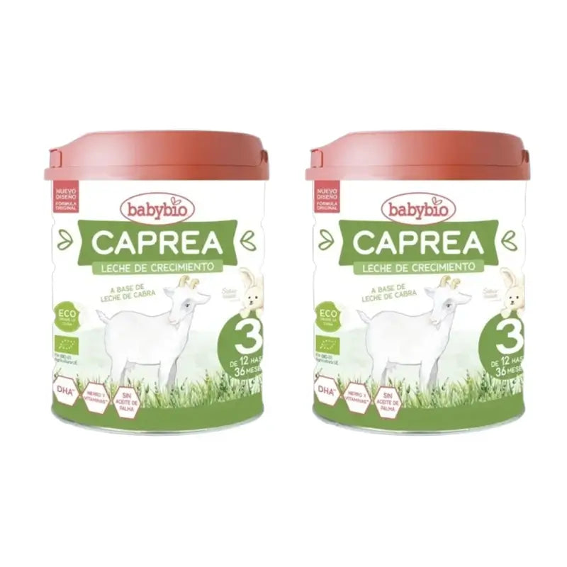 Babybio Caprea 3 Leite de Cabra 12-36 Meses, Embalagem 2 x 800g