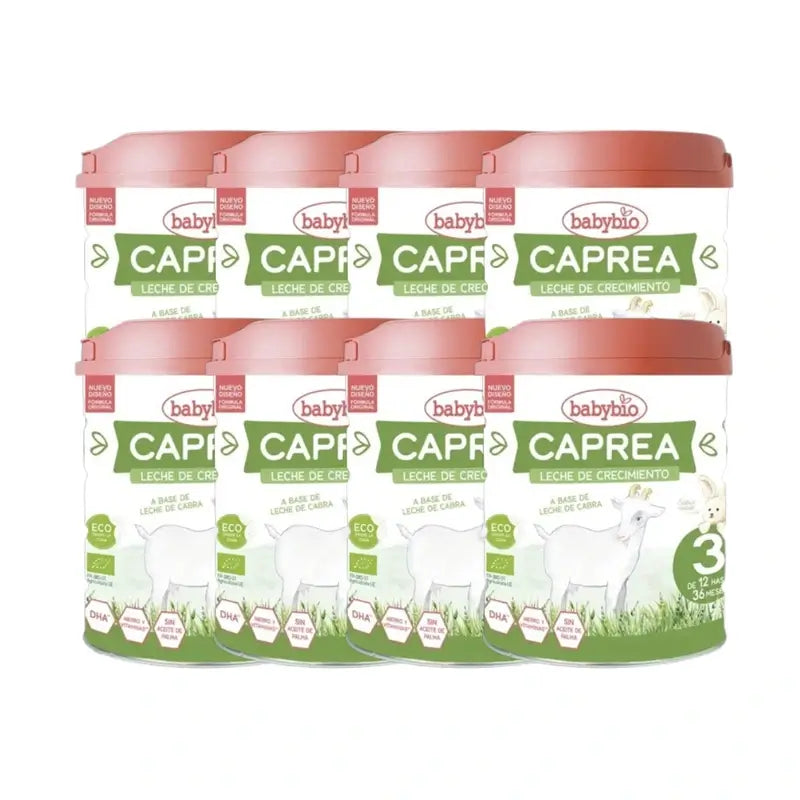 Babybio Caprea 3 Leite de Cabra 12-36 Meses, Embalagem 8 x 800g