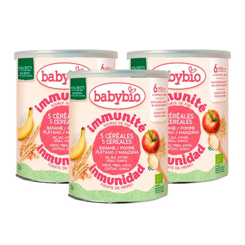 Babybio Cereals 3 Fruit & Quinoa, embalagem de 3 x 220 gramas