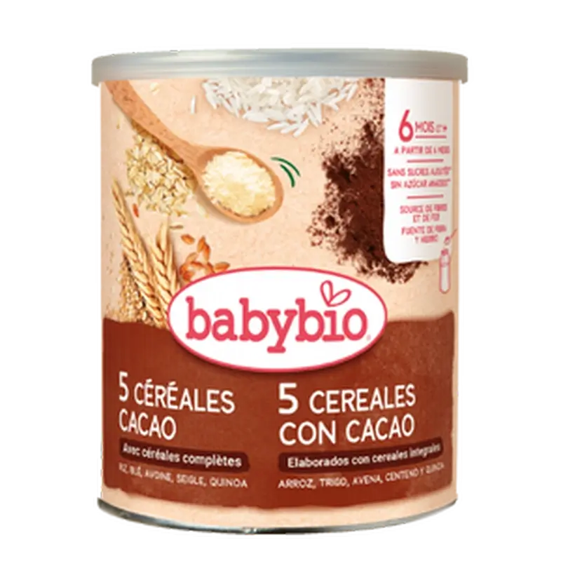Babybio 5 Cereais com Cacau , 220 gramas