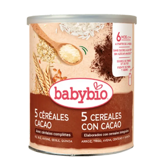 Babybio 5 Cereais com Cacau , 220 gramas