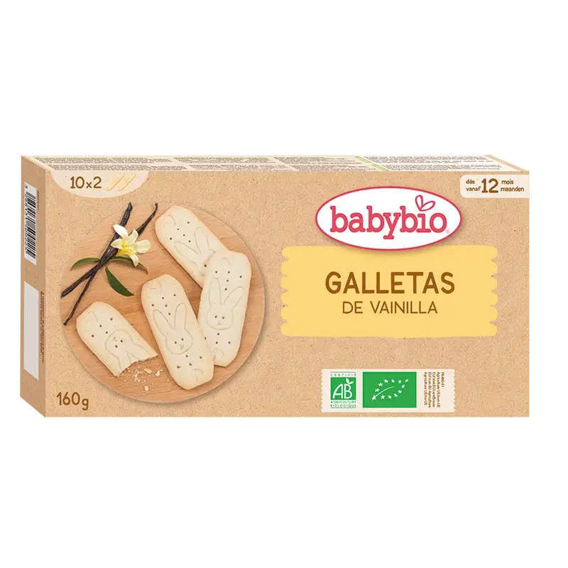 Babybio Biscoitos de crescimento de baunilha , 160 g
