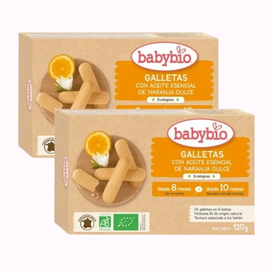 Biscoitos de dentição Babybio, embalagem de 2 x 120g
