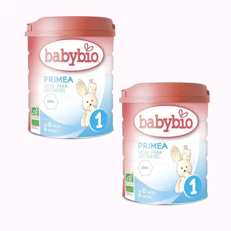 Babybio Primea 1 Leite de vaca para bebés 0-6 meses, embalagem de 2 x 800 gramas
