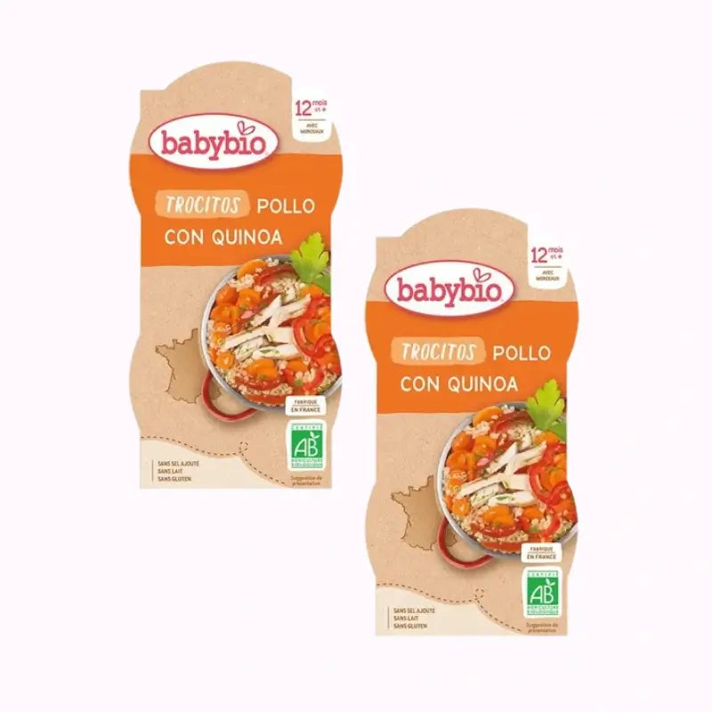 Babybio Daily Menu Frango Quinoa Chunks, embalagem de 2 x 2X200 gramas