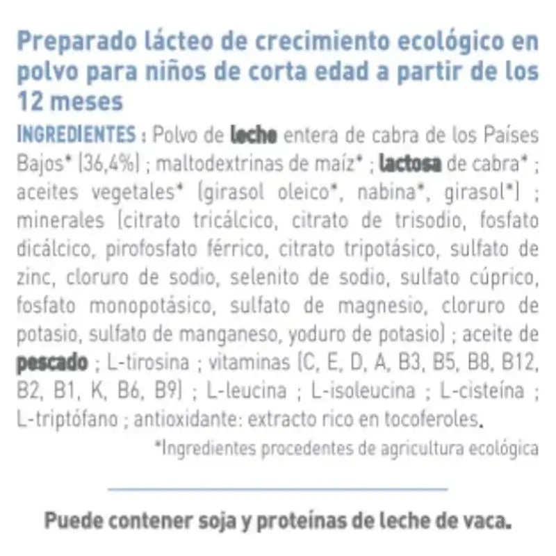 Babybio Caprea 3 Leite de Cabra 12-36 Meses, Embalagem 8 x 800g