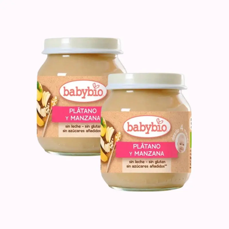Babybio Banana e Maçã, embalagem de 2 x 130 g