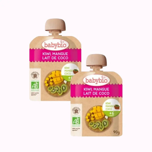 Babybio Pouch Kiwi Manga Coco, embalagem de 2 x 90 g