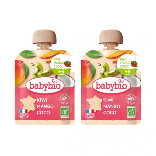 Babybio Pouch Kiwi Manga Coco, embalagem de 2 x 90 g