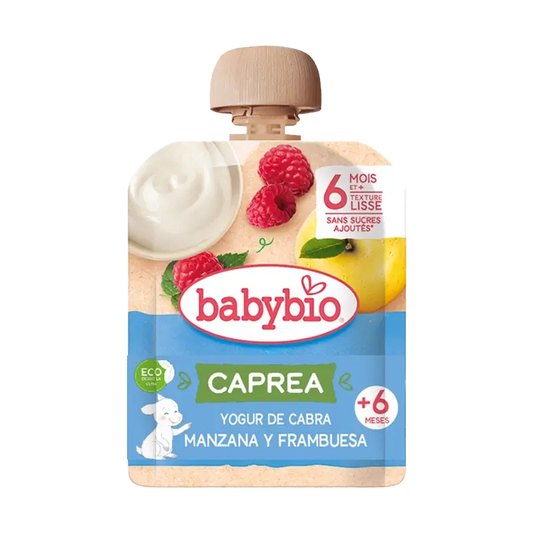 Babybio Pouche Iogurte de Cabra, Maçã e Framboesa, 85 g