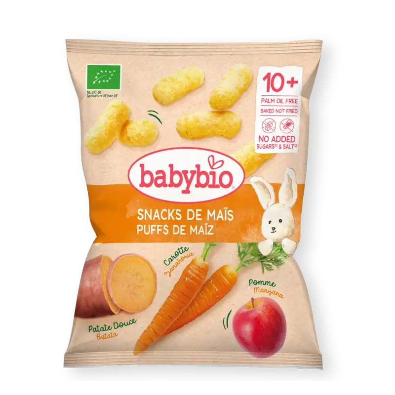 Babybio Corn Snack Batata doce, cenoura e maçã , 15 g