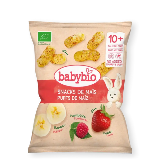 Babybio Corn Snack Banana, Framboesa e Morango , 15 g
